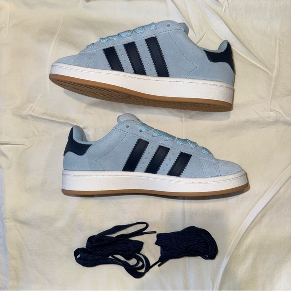 Adidas Sky Blue Sneakers with Dark Blue Accents - Picture 1 of 7